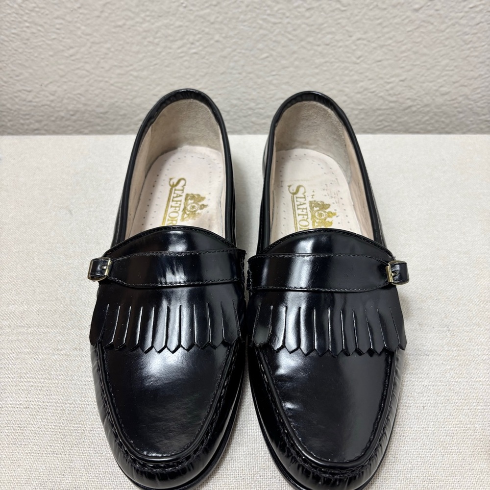 Vintage Stafford Black Leather Men's Looafers